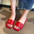 Cool slippers for women, 2024 summer new style, low heel, one line, fashionable women's slippers, belt buckle