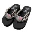 Independent Station Trendy Cute Kitten Thick Bottom Flip flops Fashion Water Diamond Gemstone Pearl Beach Slippers Shoes