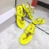 2023 summer spot V-buckle hardware decoration flip flops European and American fashion women's flat shoes sandals slippers