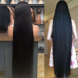 Natural color real hair set, Xuchang wig, full head set, real hair, bone straight, natural color, human hai