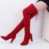 2020 autumn and winter new pointed, thick, high-heeled women's boots, fashionable zipper, slim leg straps, over the knee boots, elastic boots wholesale