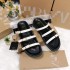 ZA Home Autumn Foreign Trade Hot Selling New Shoes with Ring Buckle One Line Slippers Fashionable and Versatile Thick Bottom Sandals Slippers