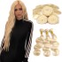 Real Hair Wig Gold 613 # Hair Curtain Virgin Hair Body Wave Stainable Gold Hair