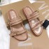 Ins Cross border New European and American Large Sponge Cake One Line Slippers Solid Color Decorative Buckle Thick Bottom Women's Sandals Shoes