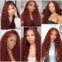 Reddish Brown Deep Wigs Front Lace Human Hair Splicing Wig Red Brown Human Hair