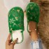 Instagram Cross border Hot Selling Christmas Plush Baotou Fury Cotton Tow Warm Indoor Home Fury Tow Slippers