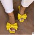 2020 Summer New Large Foreign Trade Women's Shoes Butterfly Bow Square Head Low Heel One Word Slippers Women's Foreign Trade Cool Slippers Women