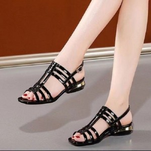 Medium heeled, thick heeled, PU sandals, rubber flat, low mid heeled, high-heeled sandals, slippers, women's singles shoes, leather shoes, women's casual sports shoes