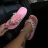 Independent Station Trendy Cute Kitten Thick Bottom Flip flops Fashion Water Diamond Gemstone Pearl Beach Slippers Shoes