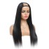 Human Hair U-Part Wig Straight Hair 150% Density Women's Wig Headset