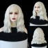 Foreign trade wig Bob style white gold mid split straight hair short hair front lace wig high temperature silk synthetic wig factory