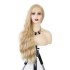 AliExpress New Product Hot selling European and American Wig Women's Golden Synthetic Front Lace Headset Wave Roll Wig