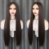 Wig European and American Fashion Women's Wig Front Lace Medium Brown Long Hair 13 * 6 Synthetic Half Mechanized Headset