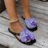 Butterfly orchid flip flops, crystal slippers, fairy bow purchasing, wholesale of cool slippers, summer women's jelly shoes, and more