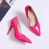 Red soled high heels, slim heels, women's high-end temperament, single shoes, 2024 autumn, black heels, plus size, pointed 4243