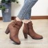 35-43 foreign trade cross-border plus size European and American autumn and winter new style frosted Martin boots women's belt buckle thick heel short boots