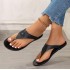 New European and American women's flat bottomed beach flip flops, summer rivet slippers, sandals, sandals, and sandals