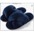 Foreign trade hairy cotton slippers for women 2022 autumn and winter new style women's flat bottomed open toe home cross plush slippers wholesale