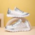 Ins new versatile mesh sequin sports women's shoes, spring and summer hollow fashion lace up lightweight casual shoes