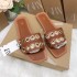 Ins Cross border New European and American Large Sponge Cake One Line Slippers Solid Color Decorative Buckle Thick Bottom Women's Sandals Shoes