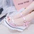 Sandals for women, summer 2018 new item, solid color women's sandals, wedge heel, rhinestone waterproof platform, fashionable women's shoes wholesale