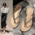 2022 Summer New Women's Flip flops with Water Diamond Toe Clip Fashion Outerwear Ladies Slippers Shoes