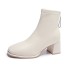 Short boots for children, 2024 autumn and winter new style square toe, thick heel, slim boots, back zipper, high-end boots, high heels