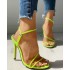 Amazon Summer Fluorescent Round Head Fine Heel Women's Sandals for Foreign Trade Large Size Suede Round Head Fish Mouth High Heels