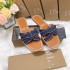 Ins Cross border New European and American Large Sponge Cake One Line Slippers Solid Color Decorative Buckle Thick Bottom Women's Sandals Shoes