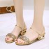 Cool slippers for women in summer 2023, with rhinestone sequins on one shoe and two pairs. Women's slippers are fashionable for outdoor wear in Europe and America