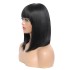 Women's short hair, real hair wig, bob wig, straight hair with bangs