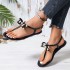 Large size butterfly bow beach vacation style slippers for foreign trade, summer new European and American style flat bottomed one foot non slip sandals