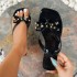 Women's flip flops for summer 2024, new square toe beach shoes, bow toe half flip flops, flat sandals