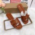 Ins Cross border New European and American Large Sponge Cake One Line Slippers Solid Color Decorative Buckle Thick Bottom Women's Sandals Shoes