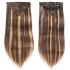 Clip in hair real hair wig straight hair piece set of 8 pieces P4/27 piano color human hair