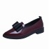 Fashion Single Shoes Women's 2024 Summer New Style Bow Pointed PU Bow Shallow Mouth Low Heel One Step Solid Color