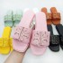 European and American cross-border summer new candy color matching slippers, one line beach casual leather slippers, slippers