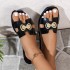 H family slippers, women's trendy hollow flat sandals, summer outdoor cool slippers, women's fashionable beach shoes, versatile one-piece slippers