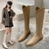 High top boots for children 2023 autumn new pointed Korean version Ladies boots, the back zipper cannot keep up with the tube