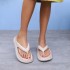 New EVA anti odor flip flops for women's outdoor wear, thick soled clip on non slip sandals, summer beach, beach, poop feeling