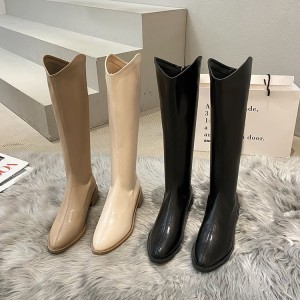 High top boots for children 2023 autumn new pointed Korean version Ladies boots, the back zipper cannot keep up with the tube