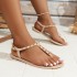 Roman jelly shoes, new PVC sandals for women's summer, European and American fashion, rivet flat bottomed beach shoes for outdoor wear, sandal