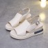 Sponge cake thick soled wedge sandals for women in summer 2022, worn outside, with an empty flat buckle sandals, oversized high-heeled sandals for women