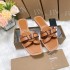 Ins Cross border New European and American Large Sponge Cake One Line Slippers Solid Color Decorative Buckle Thick Bottom Women's Sandals Shoes