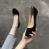 High heels, single shoes, women's 2024 autumn new style, French metal rhinestone toe cap, high-end feel, pointed thin heels, daily wear