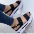 2023 Summer New Large Foreign Trade Women's Shoes Wide Side Strap Sweet Wind Thick Bottom Slope Heel Sandals for Women