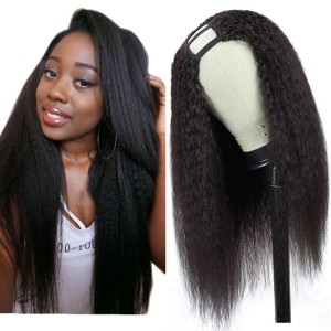 U part human hair Kinky straight wigs Yaki hair Corn perm long curly hair