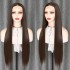 13 * 6 Japanese silk synthetic wig front lace split # 6 brown long hair synthetic semi machine-made headband