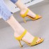 Sandals for women in summer 2023, high heels, fly woven fish mouth, breathable side air, Korean version, solid color, women's sandals