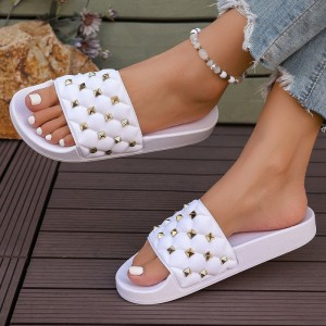 Cross border popular internet celebrity women's fashionable casual slippers in a single drag, comfortable and versatile, wear-resistant slippers